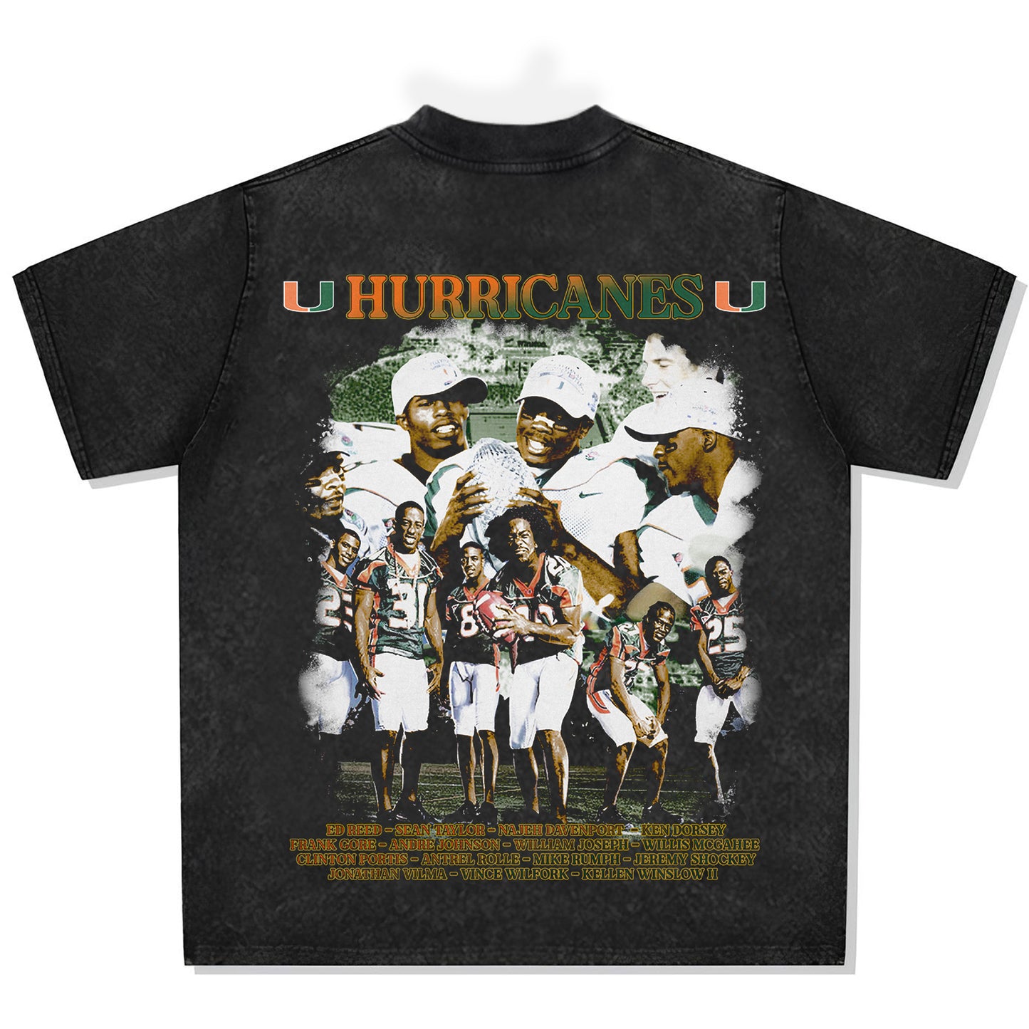 2001 Miami Hurricanes Championship Font Graphic Tee