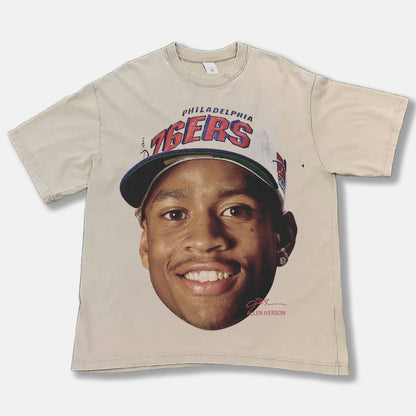 Allen Iverson Big Face Font Graphic Tee