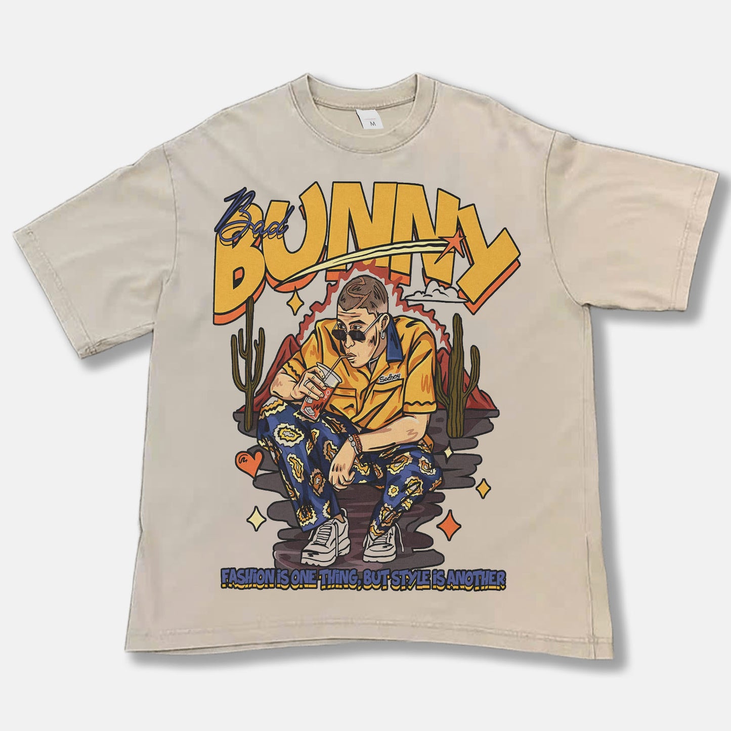 Bad Bunny Style Font Graphic Tee