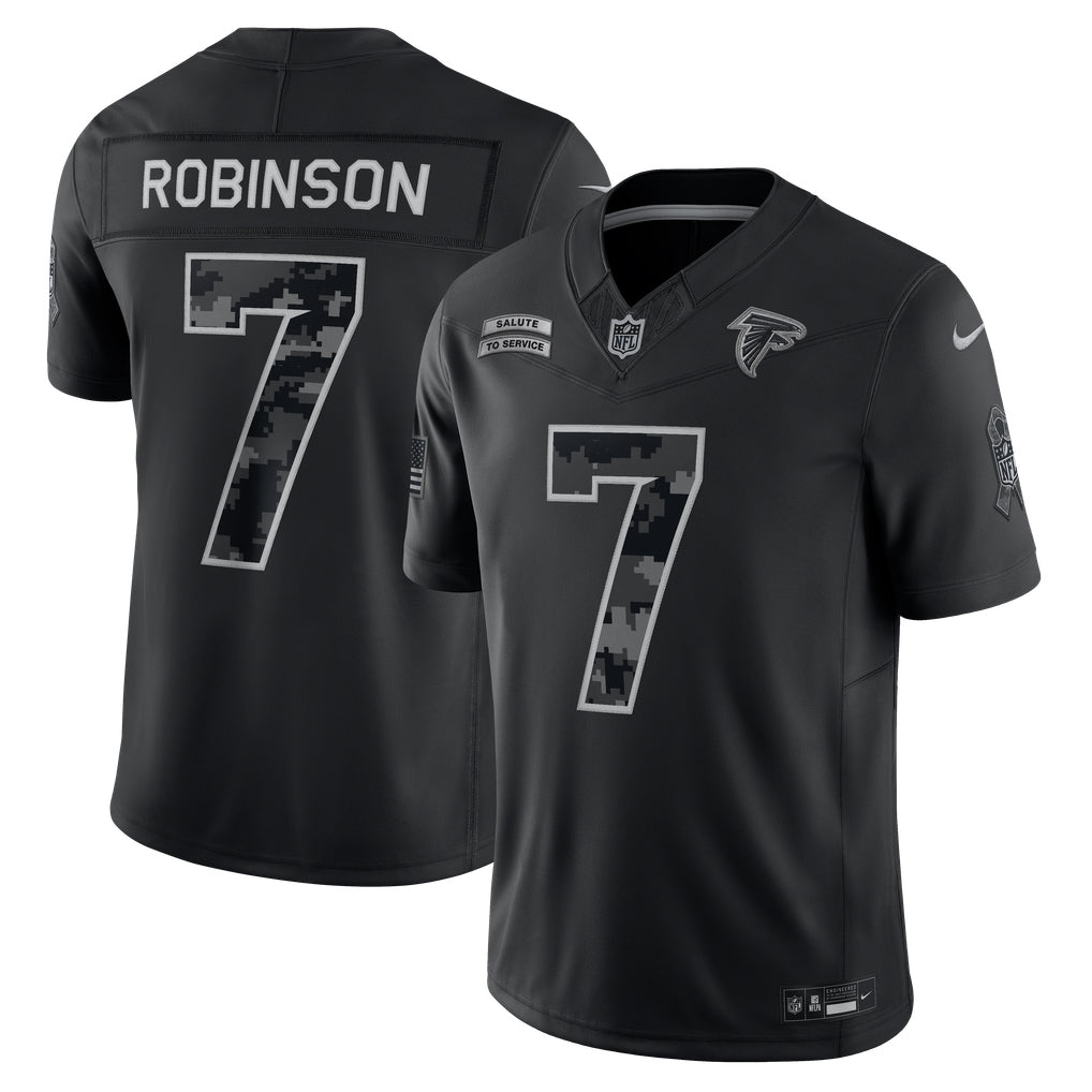 Bijan Robinson Atlanta Falcons Jersey 2026 Salute to Service Stitched Limited Jersey - Black