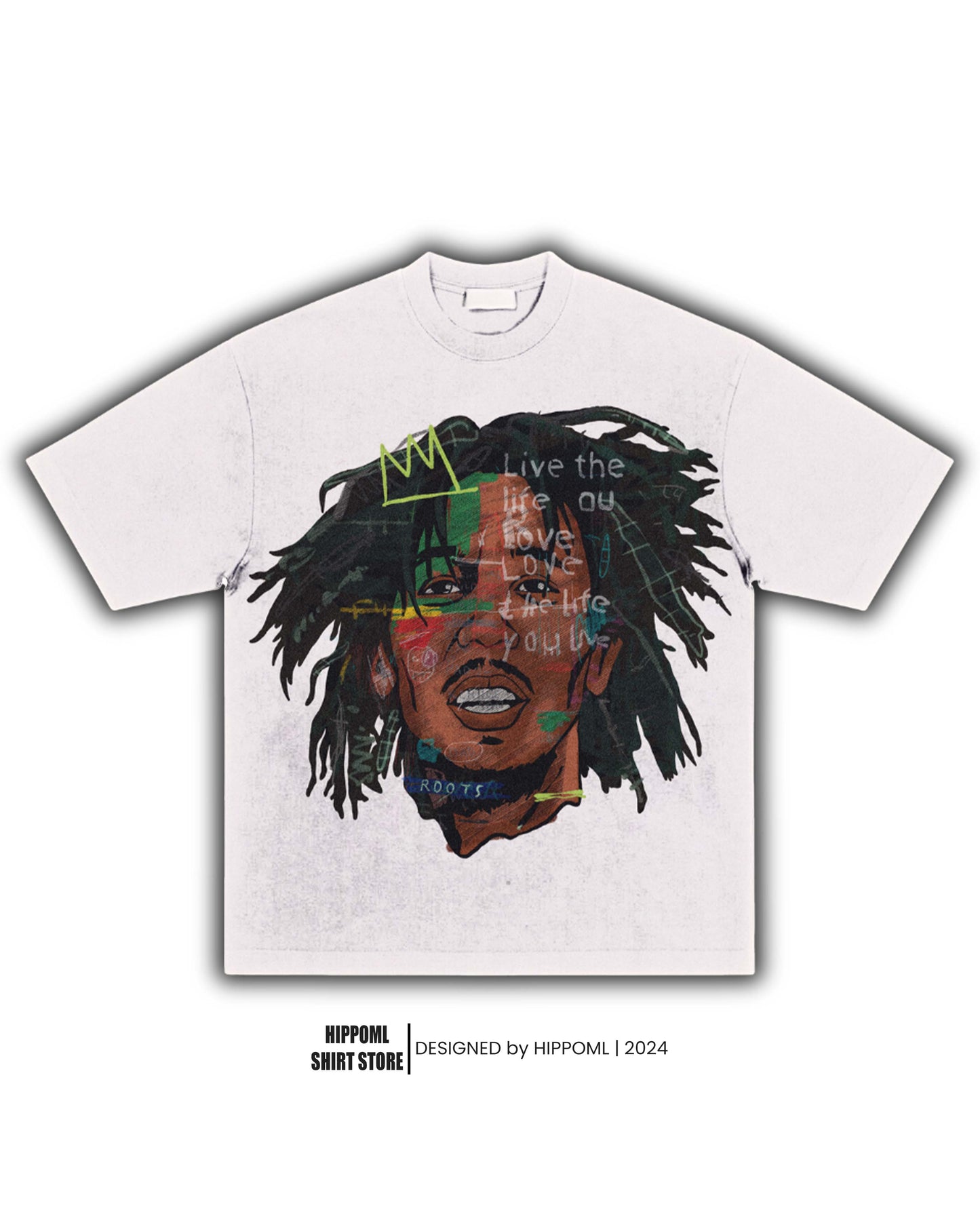 "Bob Marley" Basquiat Big Face T-Shirt