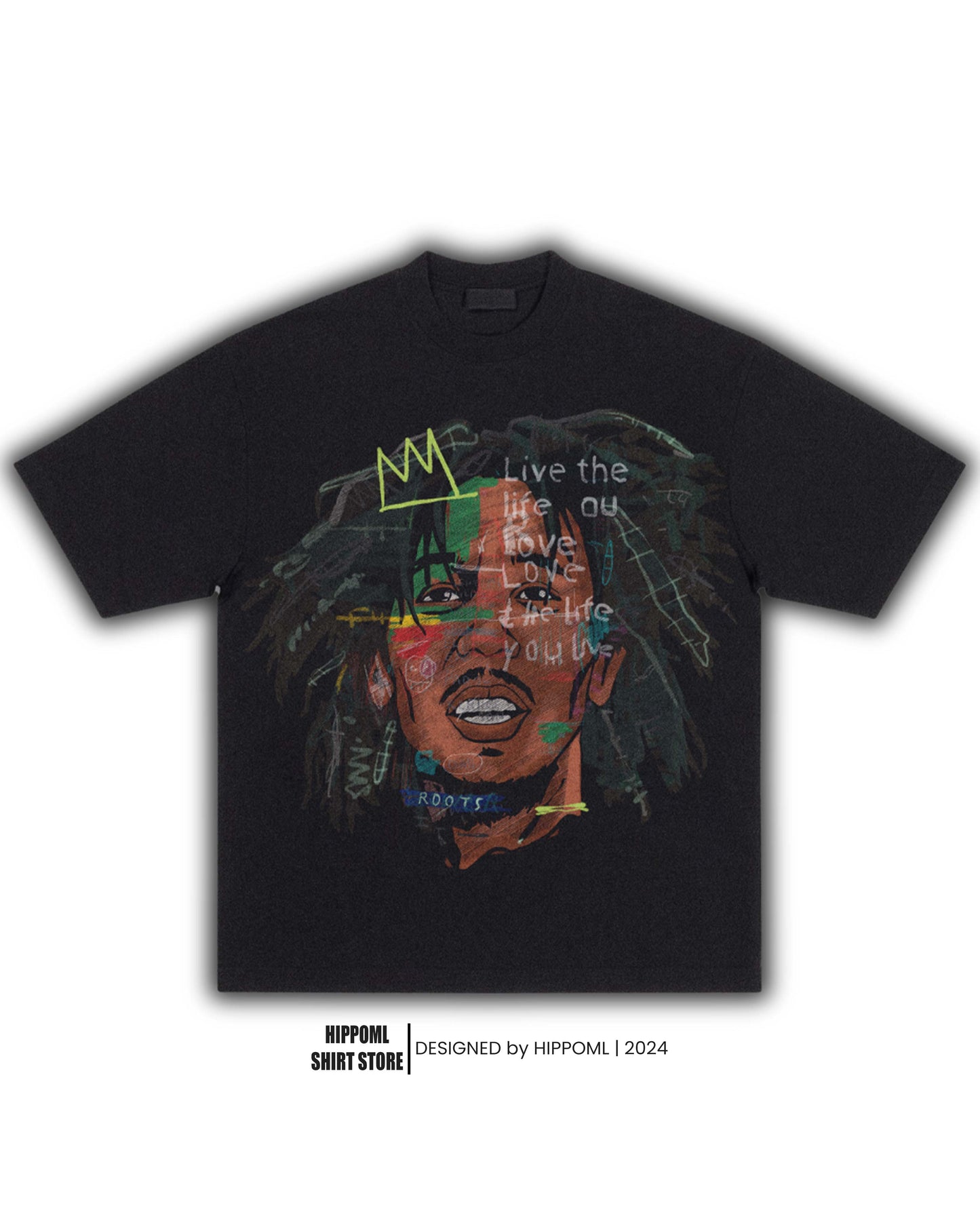 "Bob Marley" Basquiat Big Face T-Shirt