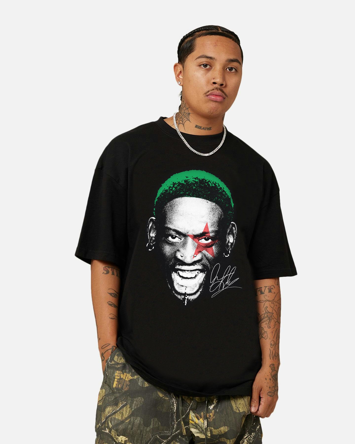 DENNIS RODMAN JUMBO SIGNATURE GRAPHIC T-SHIRT