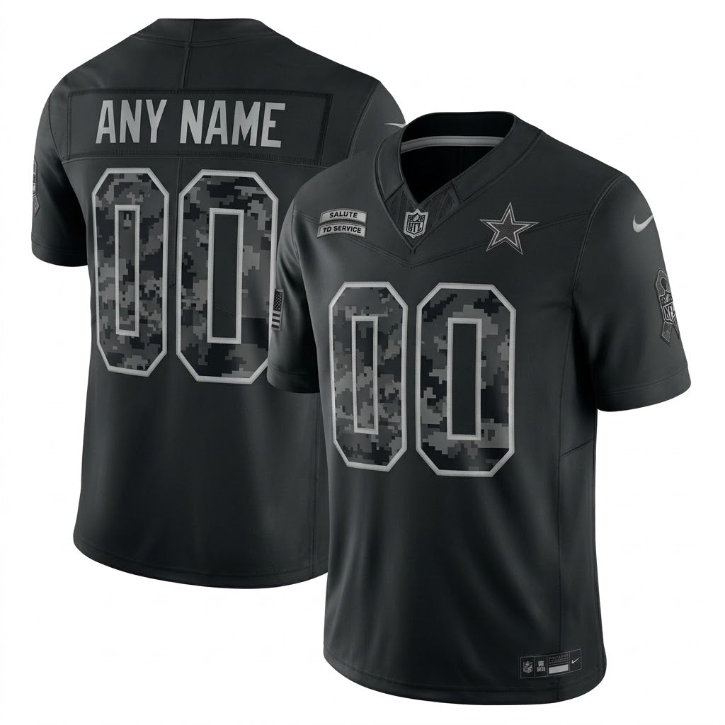 Dallas Cowboys Jersey 2026 Salute to Service Retired Player Stitched Limited Jersey - Black