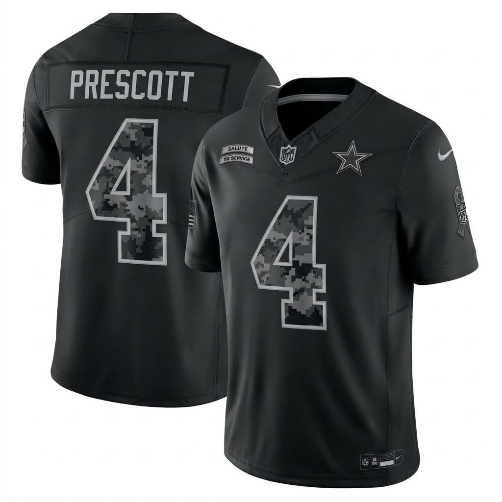 Dallas Cowboys Jersey 2026 Salute to Service Retired Player Stitched Limited Jersey - Black