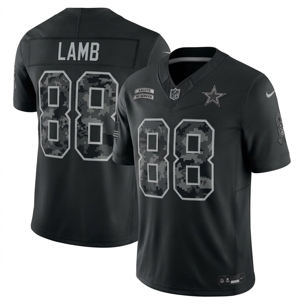 Dallas Cowboys Jersey 2026 Salute to Service Retired Player Stitched Limited Jersey - Black