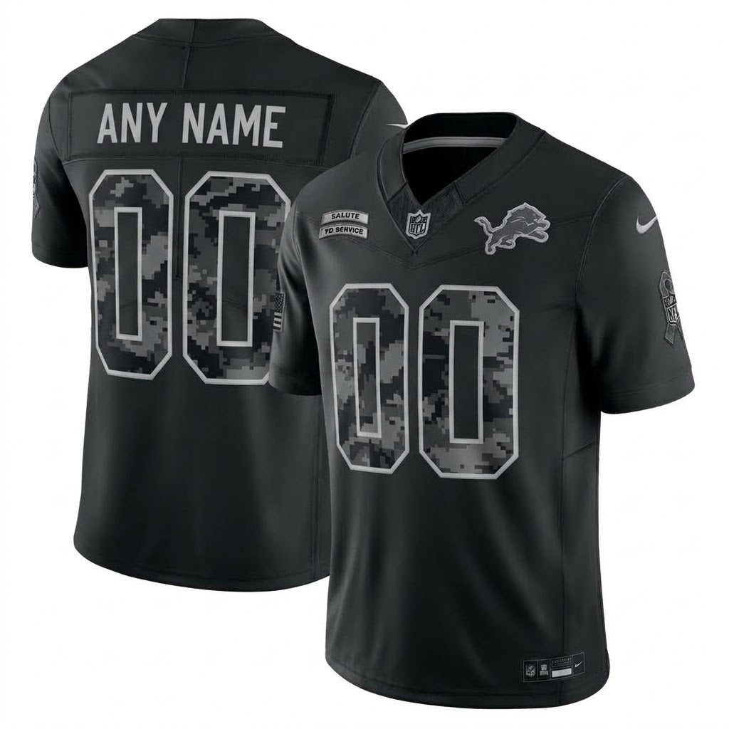 Detroit Lions Jersey 2026 Salute to Service Stitched Limited Jersey - Black