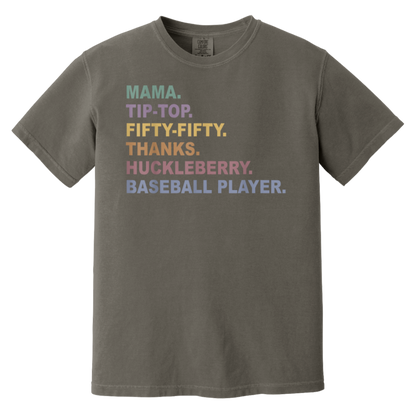 Mama Tip Top Fifty Thanks Huckleberry Baseball Player Mom T-Shirt