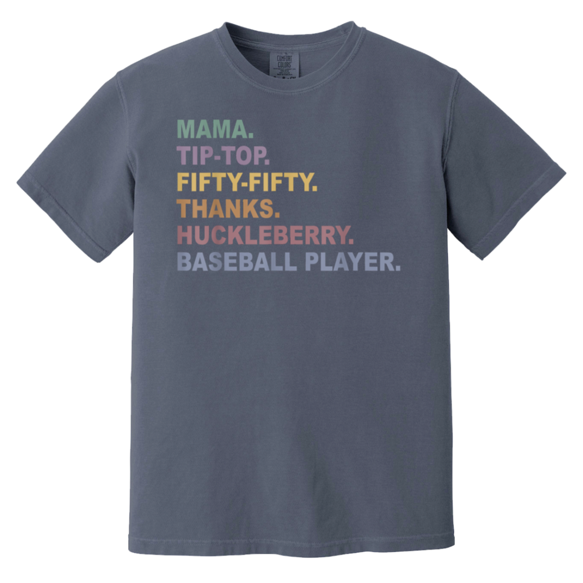 Mama Tip Top Fifty Thanks Huckleberry Baseball Player Mom T-Shirt