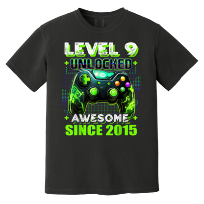 9th Birthday Gamer 9 Year Old Funny Bday Boy Nine Son T-Shirt