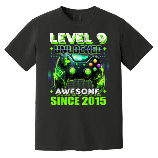 9th Birthday Gamer 9 Year Old Funny Bday Boy Nine Son T-Shirt