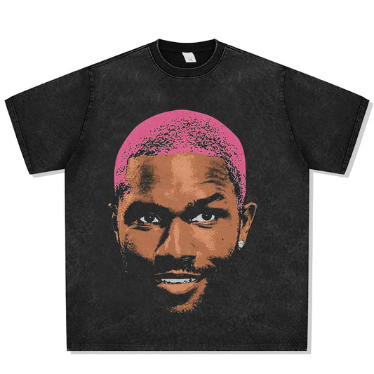 Frank Ocean Big Face Pink Hair Font Graphic Tee