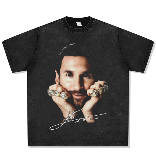 Lionel Messi Big Face Font Graphic Tee