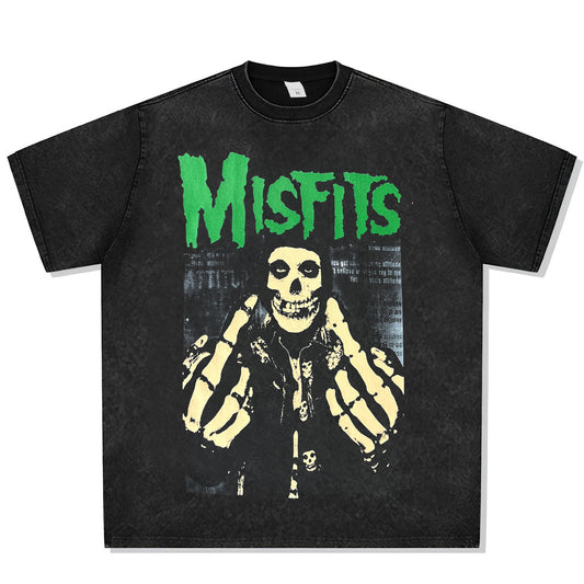 Misfits Flipping Off Font Graphic Tee