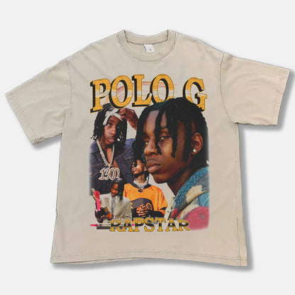 Polo G "Rapstar" Font Graphic Tee