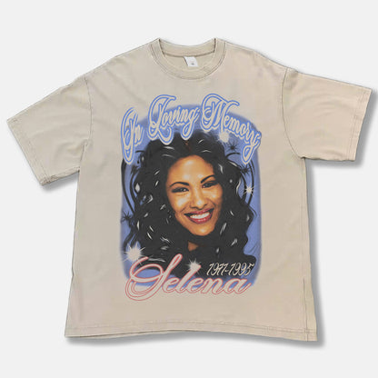 Selena In Loving Memory Font Graphic Tee