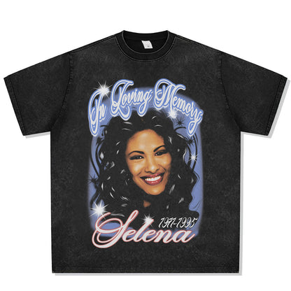 Selena In Loving Memory Font Graphic Tee