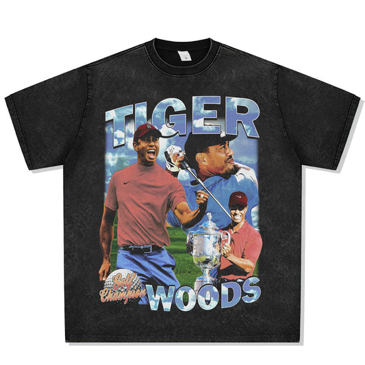 Tiger Woods Golf Champion Font Graphic Tee