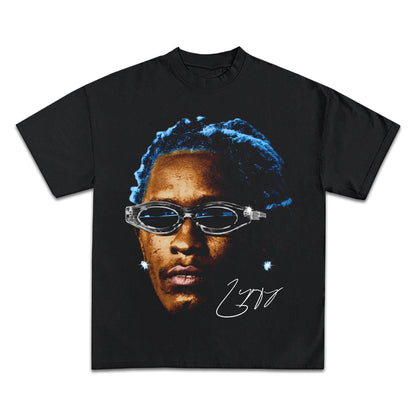 YOUNG THUG BLUE GRAPHIC T-SHIRT