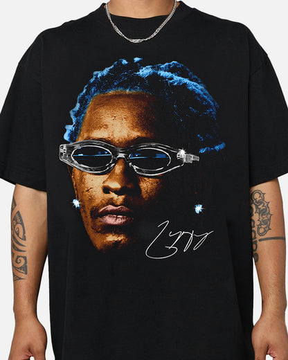 YOUNG THUG BLUE GRAPHIC T-SHIRT