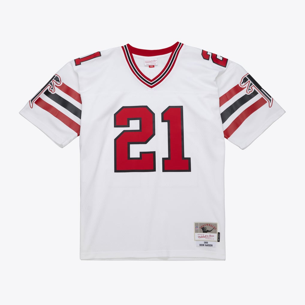 Deion Sanders Atlanta Falcons 1989 White Replica Jersey