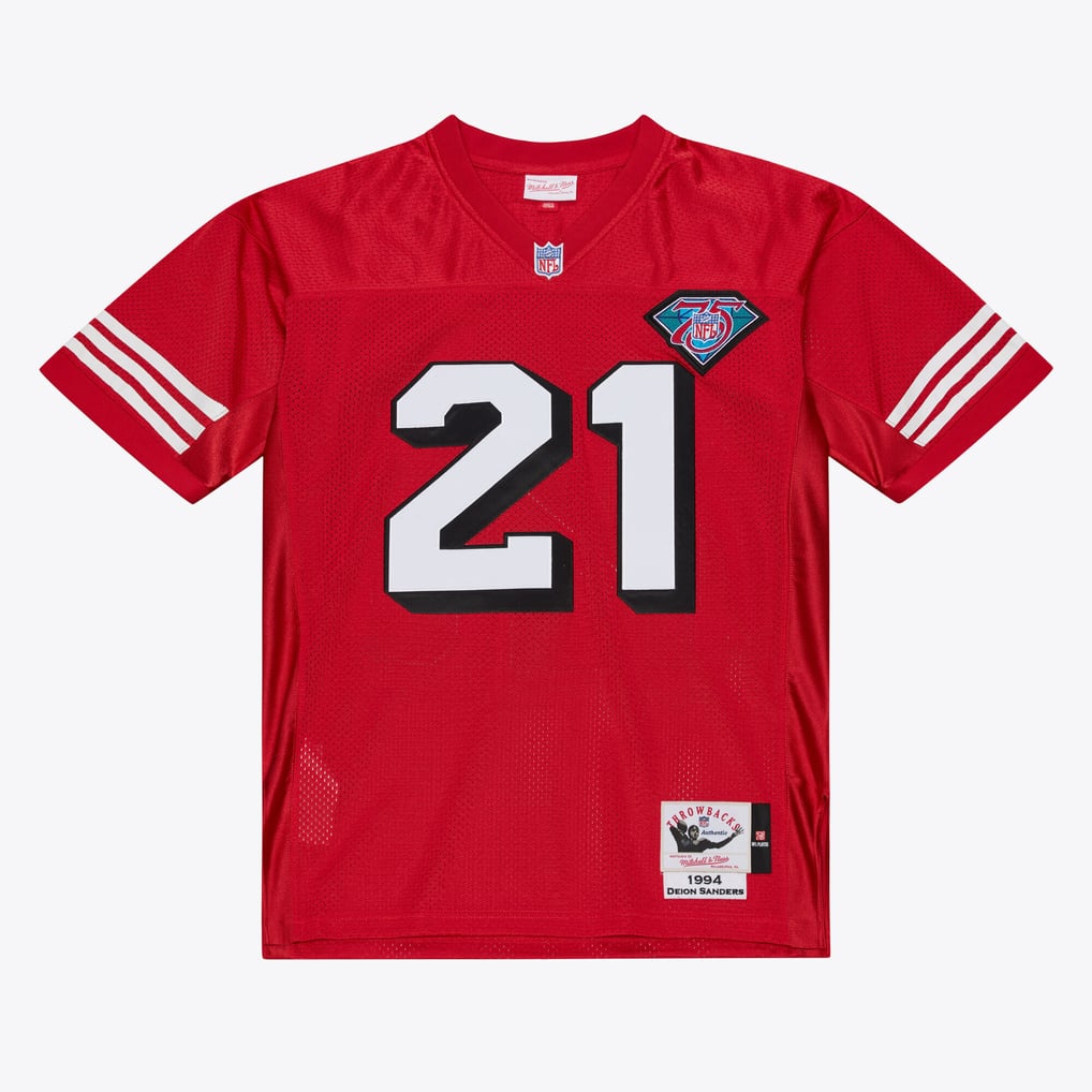 Deion Sanders San Francisco 49ers 1994 Scarlet Jersey