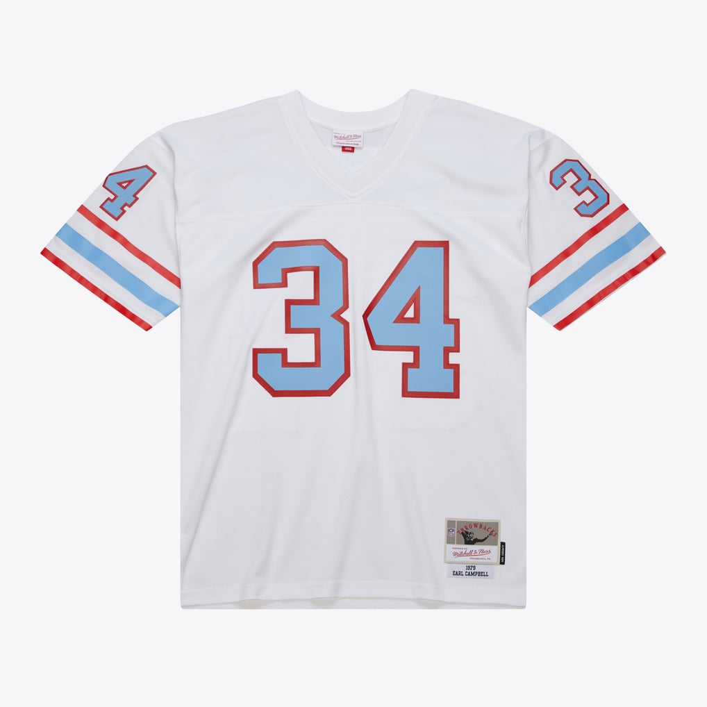 Tennessee Oilers White Earl Campbell Oilers 1979 Replica Jersey