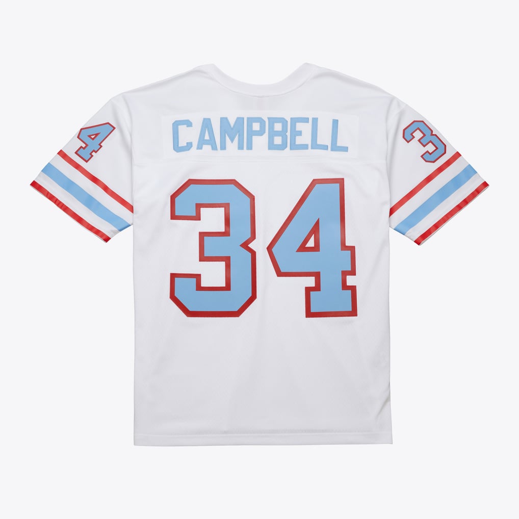Tennessee Oilers White Earl Campbell Oilers 1979 Replica Jersey